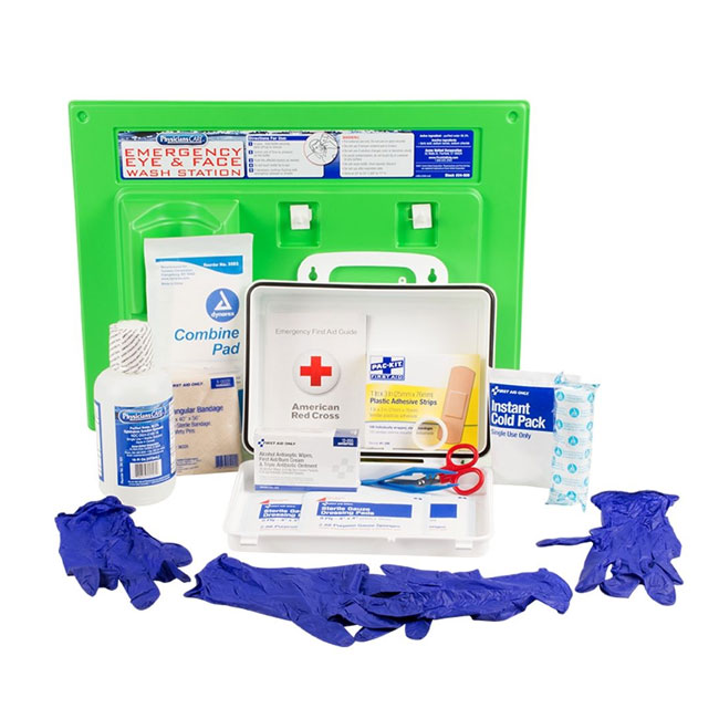 Pac-Kit First Aid Kit & Eye Wash Station - Single 16 oz. from Columbia Safety