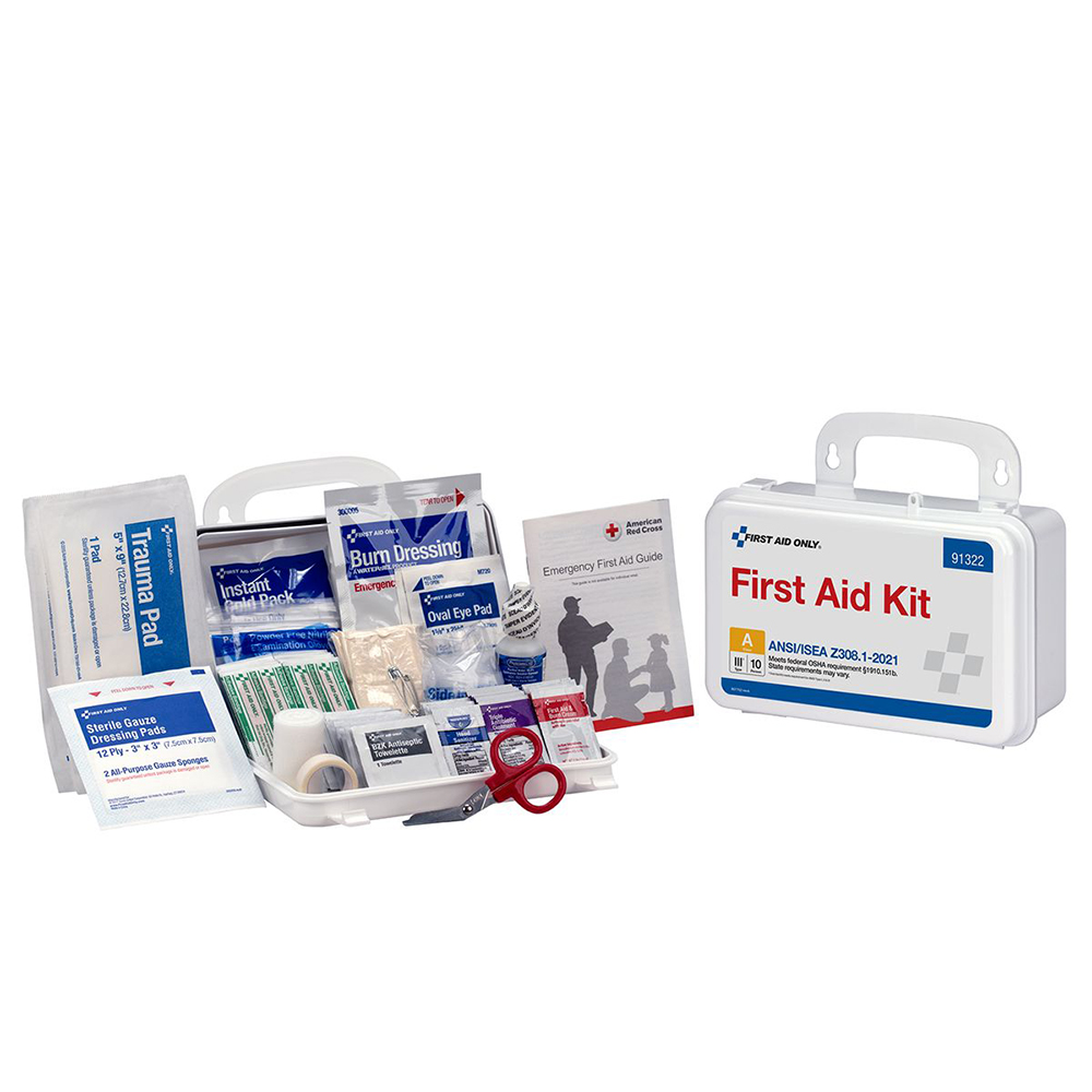 First Aid Only ANSI A 10 Person Plastic ANSI 2021 Compliant First Aid Kit from Columbia Safety