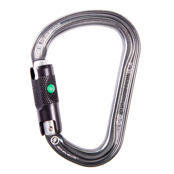 Petzl M36A BL William Ball-Lock Aluminum Carabiner-Gray from Columbia Safety