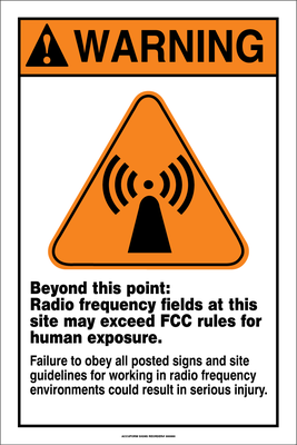 Accuform Warning Sign for Radio Frequency Fields from Columbia Safety