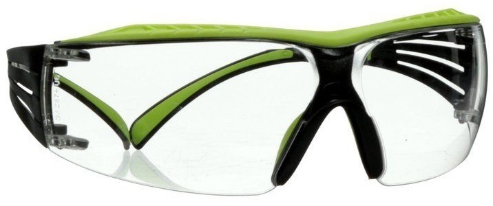 3M SecureFit 400 Series SF401XAF Safety Glasses with Green/Black Temples & Clear Anti-Fog/Anti-Scratch Lens from Columbia Safety