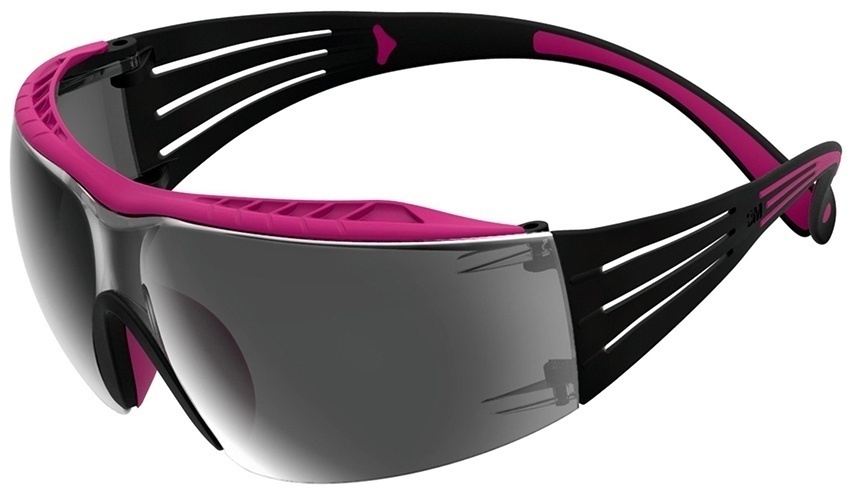 3M SecureFit 400 Series SF409XAS Safety Glasses with Pink/Black Temples & Silver Mirror Anti-Scratch Lens (20 Pack) from Columbia Safety