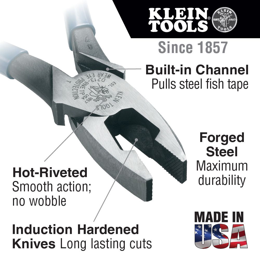 Klein Tools J2000-9NETP Journeyman High-Leverage Side-Cutting Pliers from Columbia Safety