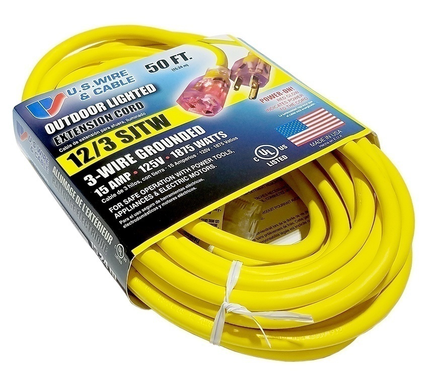 US Wire and Cable SJTW 14/3 Extension Cord - 50 Feet from Columbia Safety