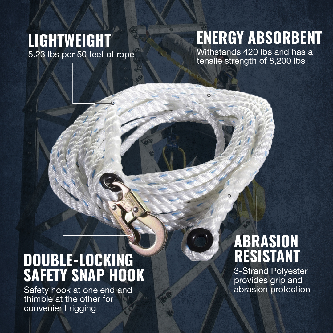 WestFall Pro 5/8 Inch Snaphook Lifeline from Columbia Safety