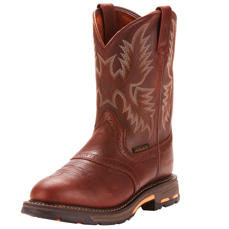 Ariat 10001187 Workhog Pull-On Soft Toe Work Boot Dark Copper from Columbia Safety