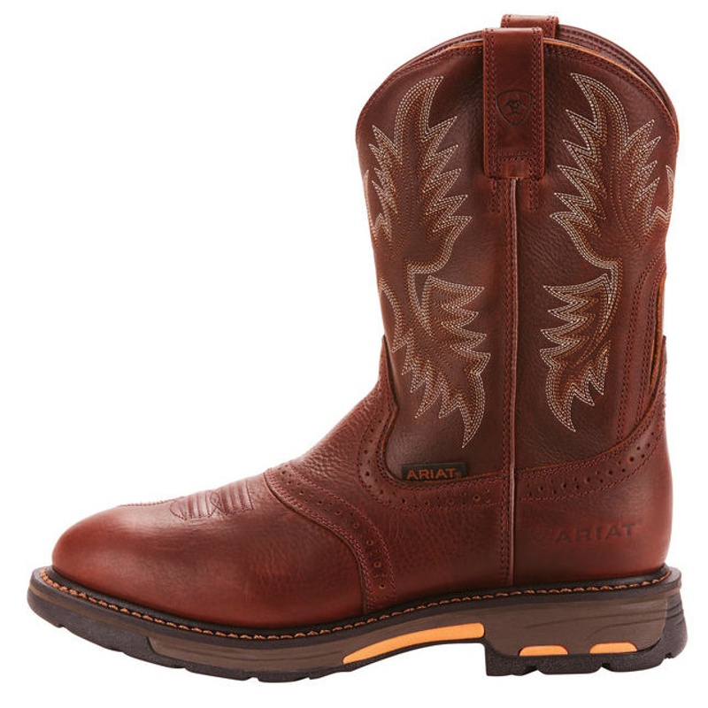 Ariat 10001187 Workhog Pull-On Soft Toe Work Boot Dark Copper from Columbia Safety