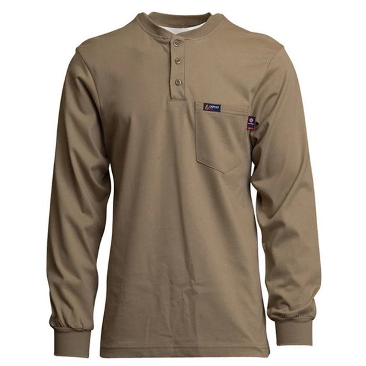 Lapco FR Henley Tee - Khaki from Columbia Safety