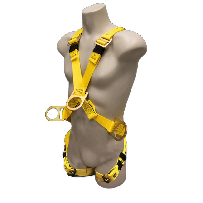 French Creek Full Body Cross Over 4PT Adjustable Harness with Center/Hip D-Ring with Tongue Buckle Legs from Columbia Safety